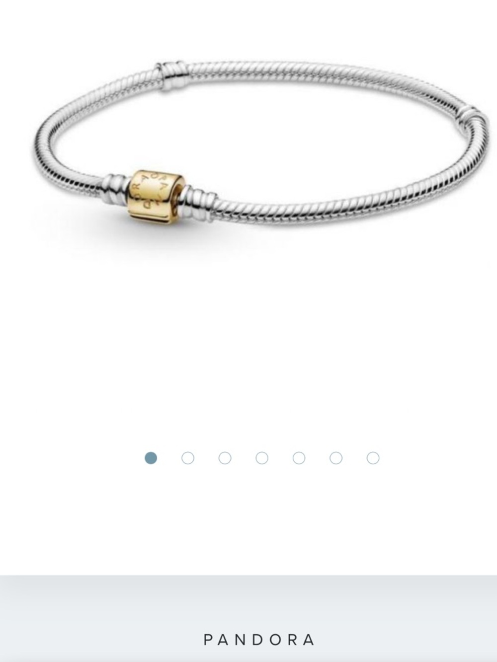 Pandora Moments Two-Tone , 
Silver Chain Brace and 14k GOLD clasp.